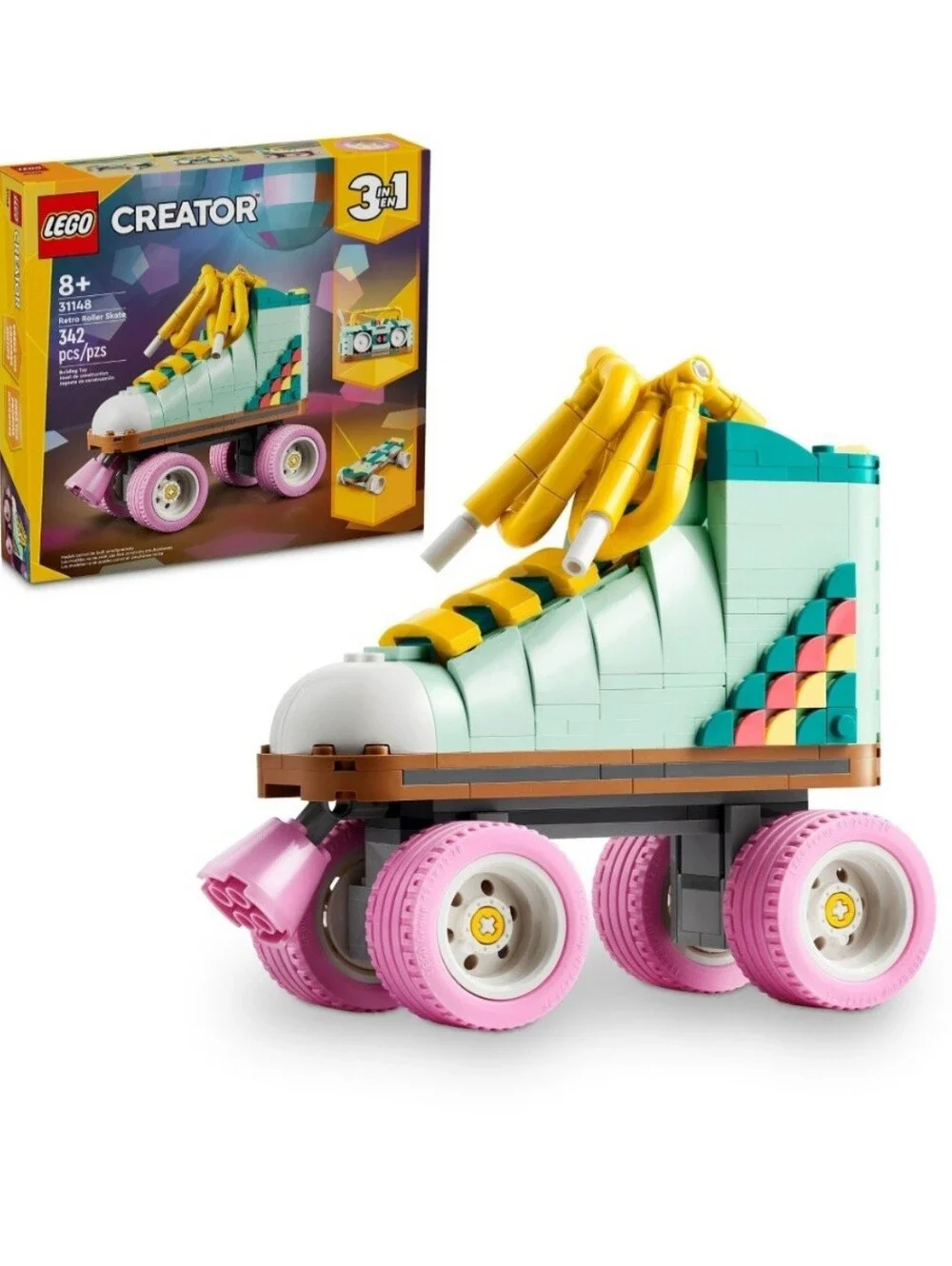 NIB Factory Sealed LEGO Creator 3 in 1 Retro Roller Skate Skateboard 31148
